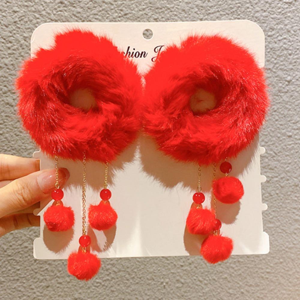 

2pcs Ancient Style Chinese Children Hair Band Elastic Elastic Hair Bands Girl Headwear Hanfu Style C