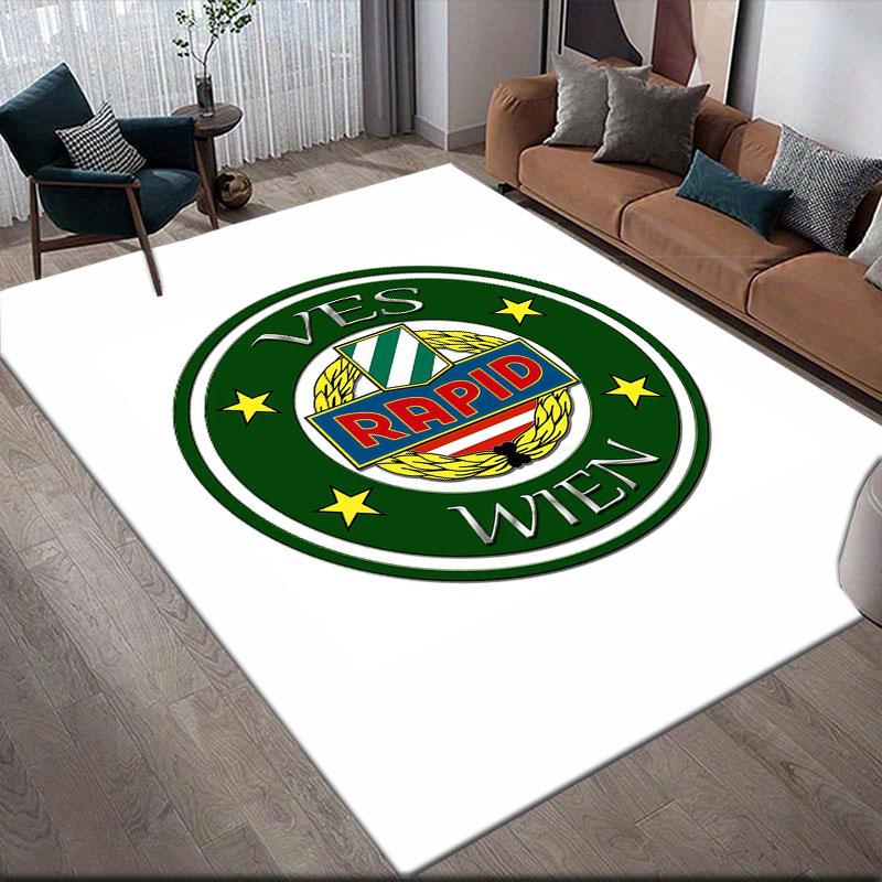 Rapid Vienna Flannel Printed Carpet, Home Sofa Decoration for Living Room & Bedroom, Non‑Slip Play Flannel Floor Mat for Game Room