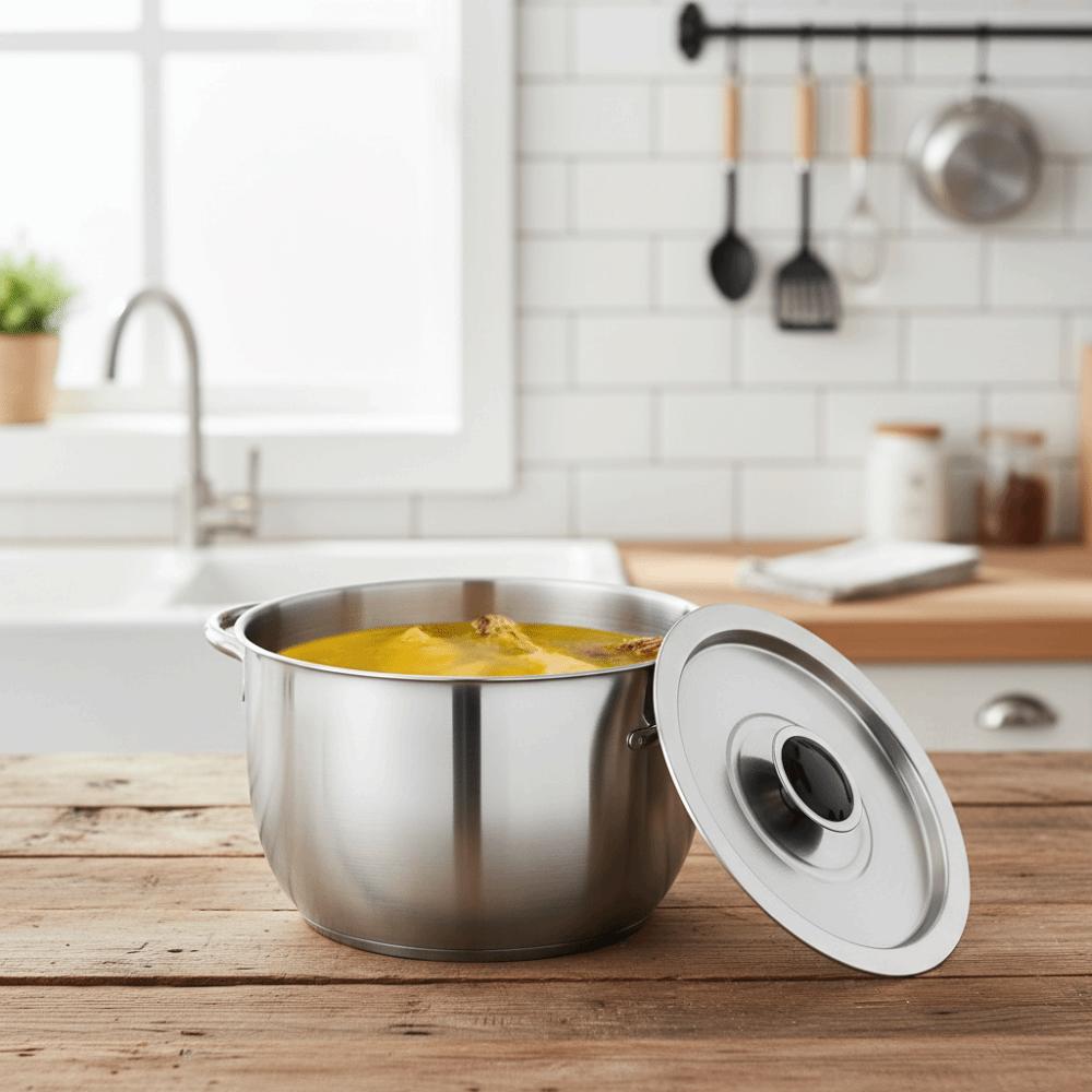 Folding Handle Lard Filter Pot 316 Stainless Steel Grease Container Mixing Bowl Camping
