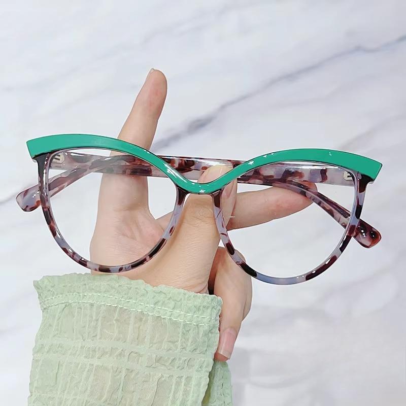 Fashion Large Frame Cat Eye High Definition Reading Glasses Men Women Transparent TR90 Frame Butterfly Leopard Frame Presbyopic Eyeglasses
