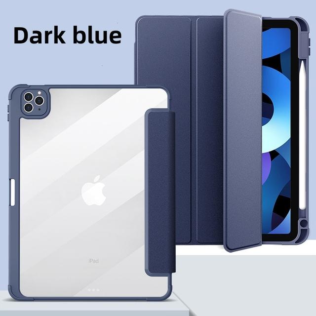 

Чехол для iPad 2021 Mini 6 Pro 11, чехол 9-го поколения 10,2 9,7 5/6 Air 2/3/4 10,5 10,9, силиконовый прозрачный чехол из искусственной кожи pro 11in 2018-2022 темно-синий