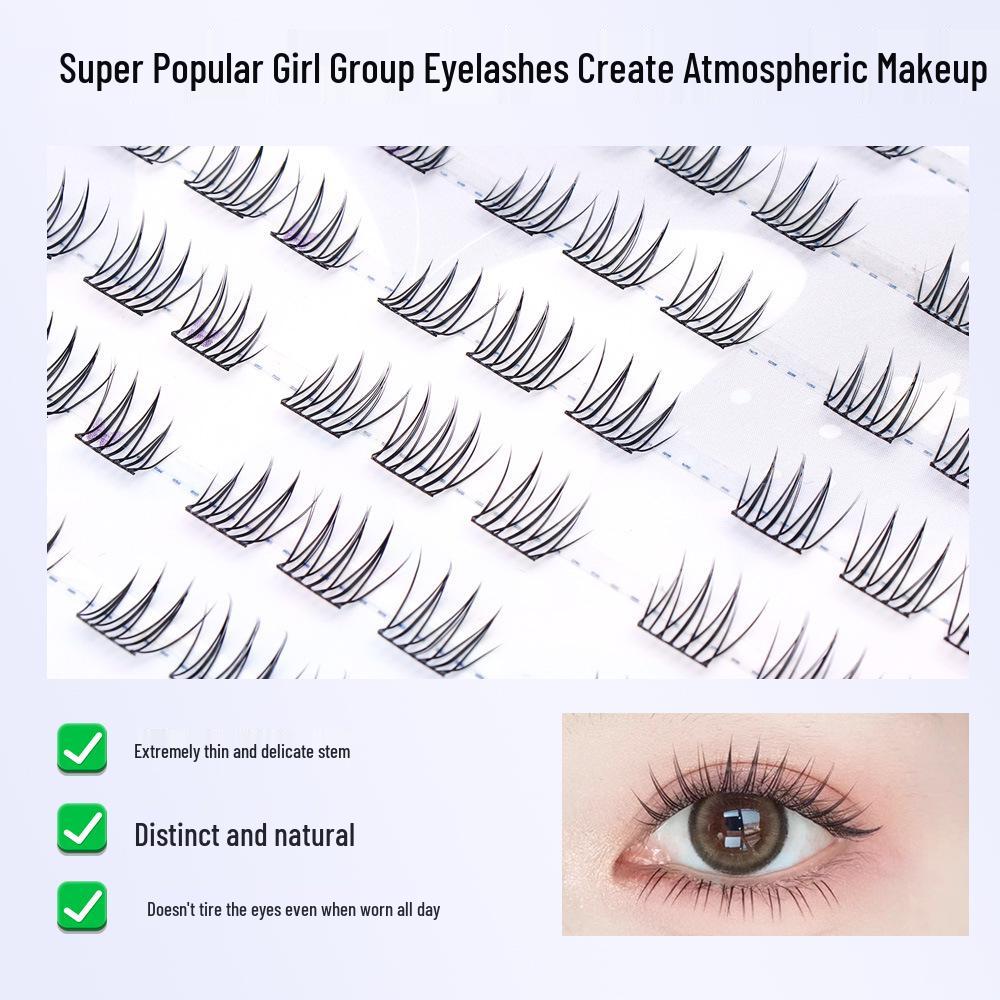 Glue-Free K-pop Beginner False Eyelashes: Natural, Short, Realistic Segmented Lashes for On-Camera Idol Look