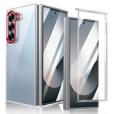 Coque de téléphone rigide en plastique pour Samsung Galaxy Z Fold 6 5 4 3 Fold6 Fold5 Fold4 Fold3 5G Transparent Mesures anti-chute Couverture