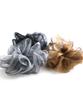 VINGTAINE Organza Voluminous and Ponytail Scrunchie, Large, Gorgeous, Mature, Style, HS-141-GY (Gray)