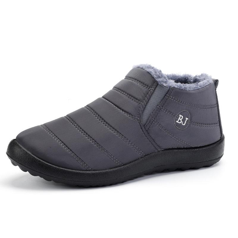 Waterproof Winter Boots for Men New Plush Snow Boots Women Ankle Boots Warm Black Couple Cotton Couples Platform Shoes