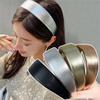Wide Hair Hoop Shiny Gold Retro Headwear Fashion Leather Hairbands  Hair Accessories