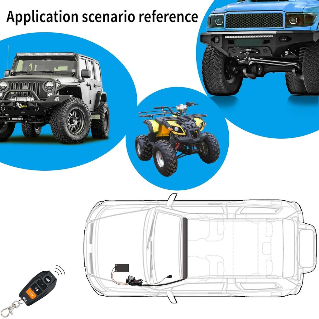 LED Lights Bar Wire Harness Kit With Remote Control 1Leads DC12V 40A Fuse Relay 3.5M/11.5FT 14AWG Wiring Harness Fit For LED Work Lights Driving Fog