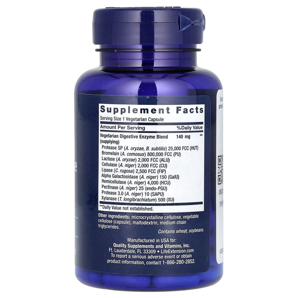 Life Extension Enhanced Super Digestive Enzyme Veggie Capsules 60 Tablets