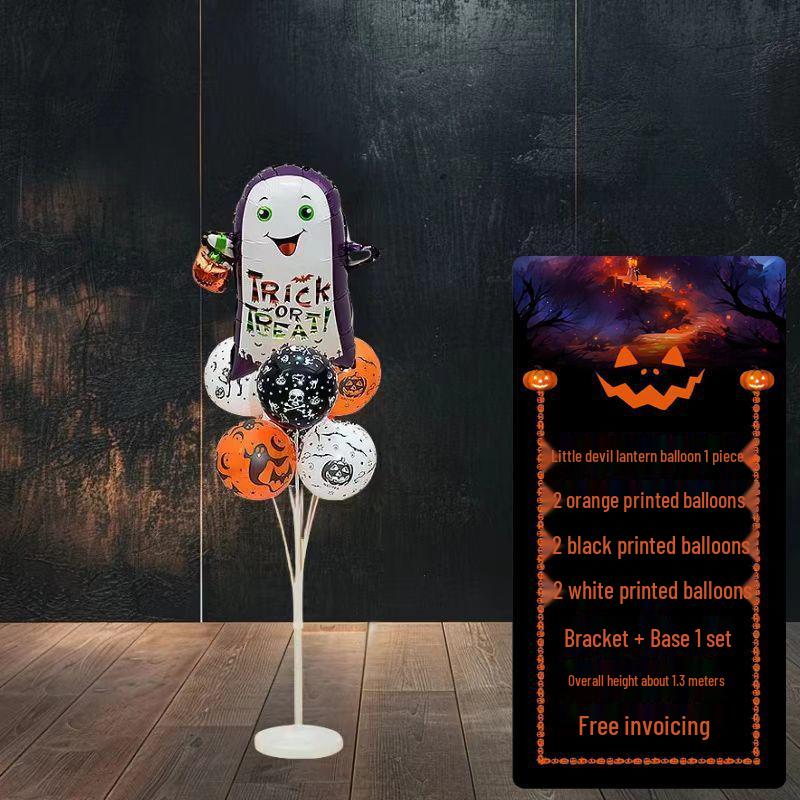 Halloween Pumpkin Skeleton Balloon Columns for Party and Event Decoration