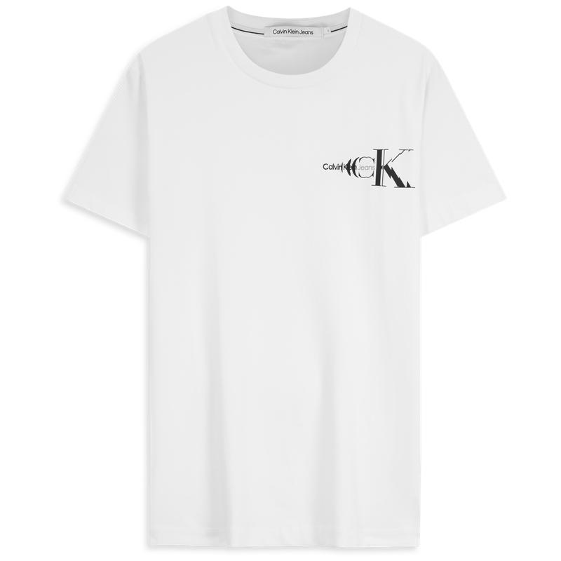 Calvin Klein Casual Commuting Letter Slim Fit Short Sleeve T-Shirt Men Tops Milk-White J322702