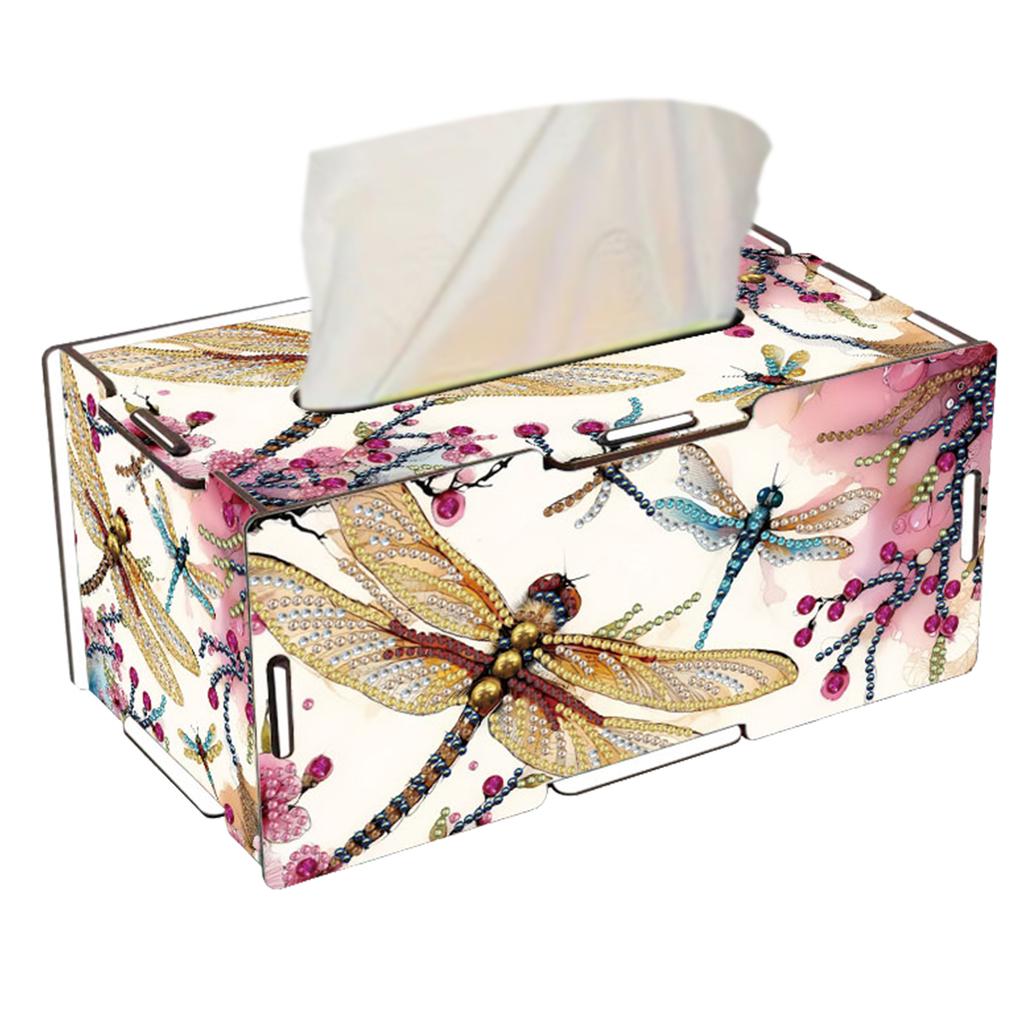 Wooden 5D Diamond Painting Tissue Holder Diamond Decorative Tissue Box Wooden Diamond Painting Tissue Box for Living Room Decor