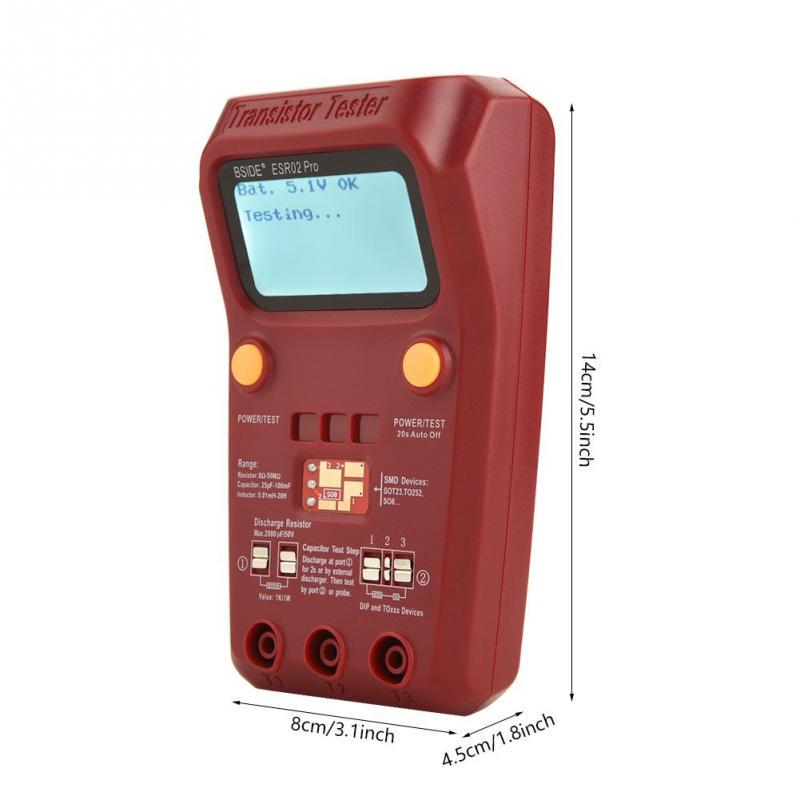 Buy BSIDE ESR02 Pro Digital Transistor Tester SMD Chip Component Meter Inductance Multimeter at