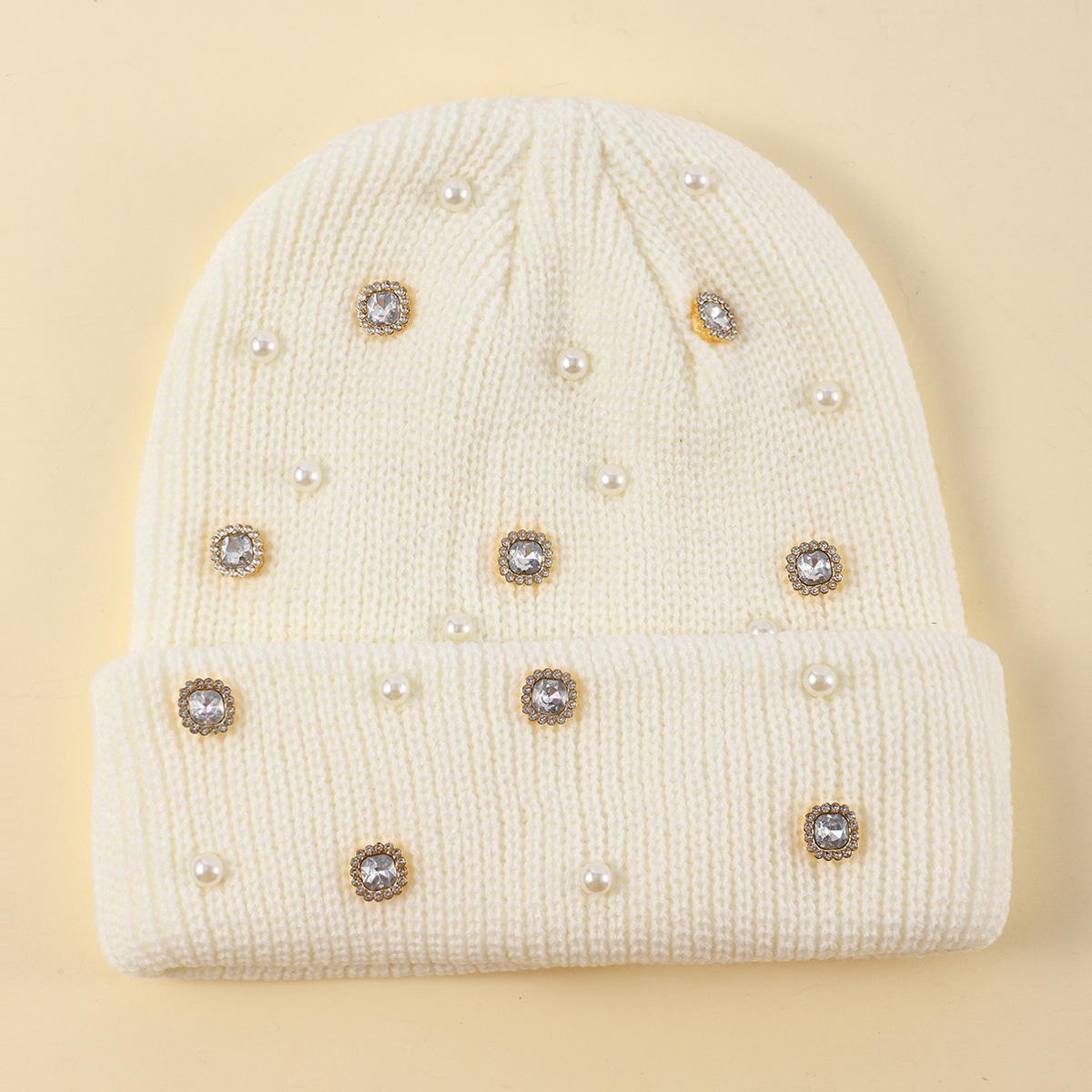 Autumn and Winter Big Head Circumference New Knitted Hat Men s and Women s Rhinestone Wool Knitted Hat, Winter Knitted Hat