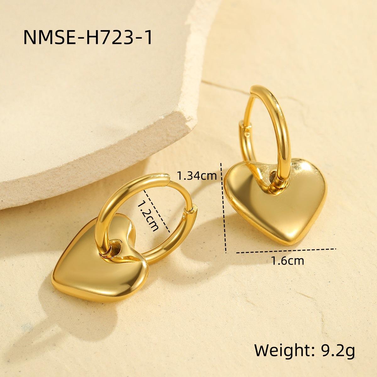 GEMCHIC Women s Stainless Steel Heart Shaped Drop Earrings Fashion Light Luxury Geometric Design Ear Jewelry