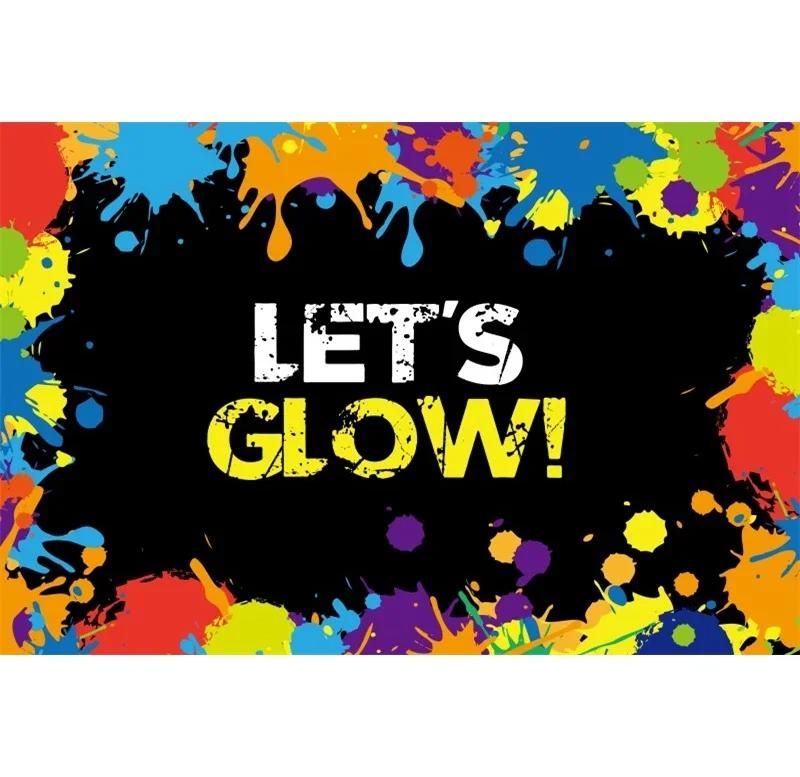 Splashing Graffiti Glow Wall Backdrop  HipHop Theme Happy Birthday Party Photography Background BannerTapestry
