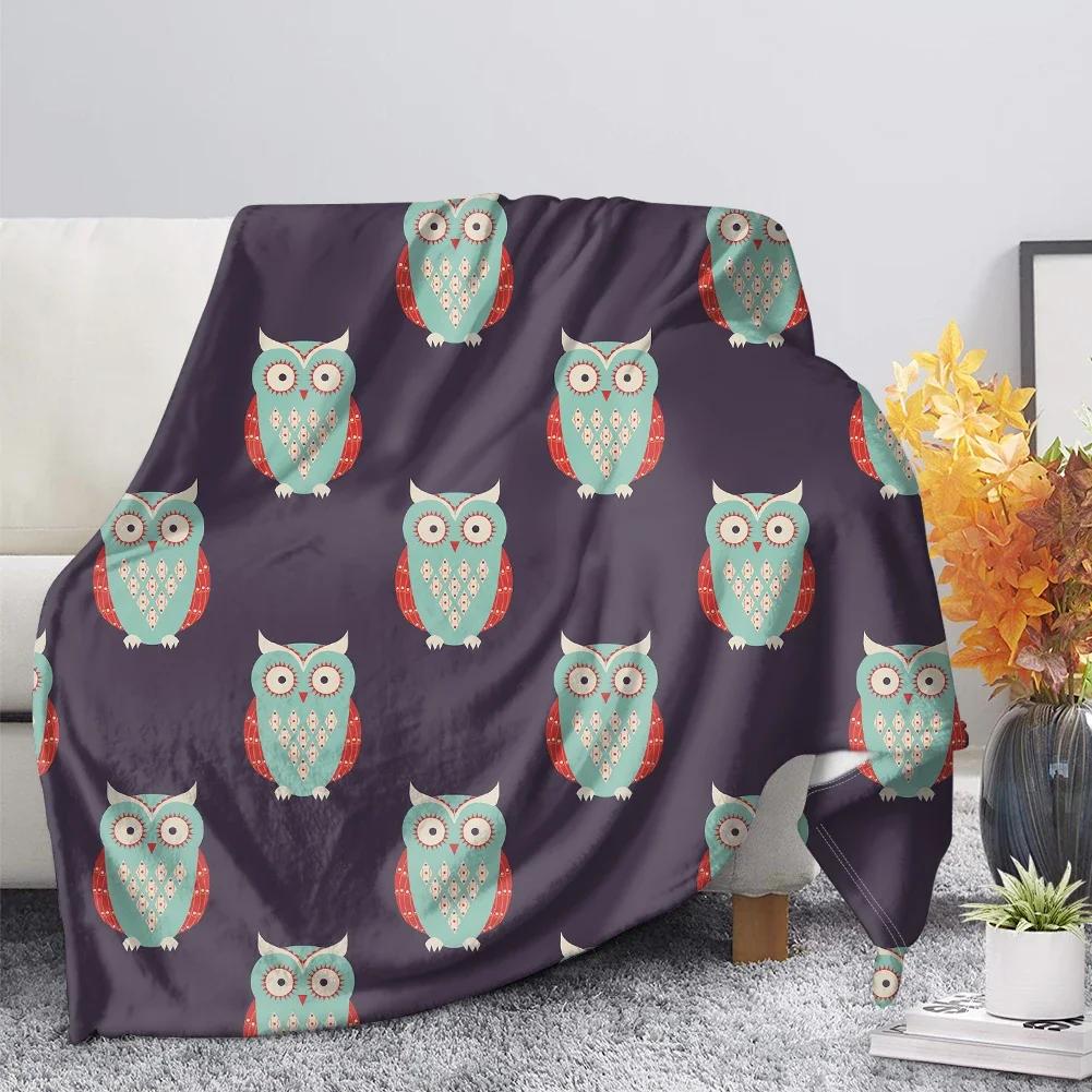Owl Flannel Throw Blanket Super Soft Lightweight Fleece Blanket Gift for Teenage Girl for Bed Sofa Couch Blanket King Queen Size