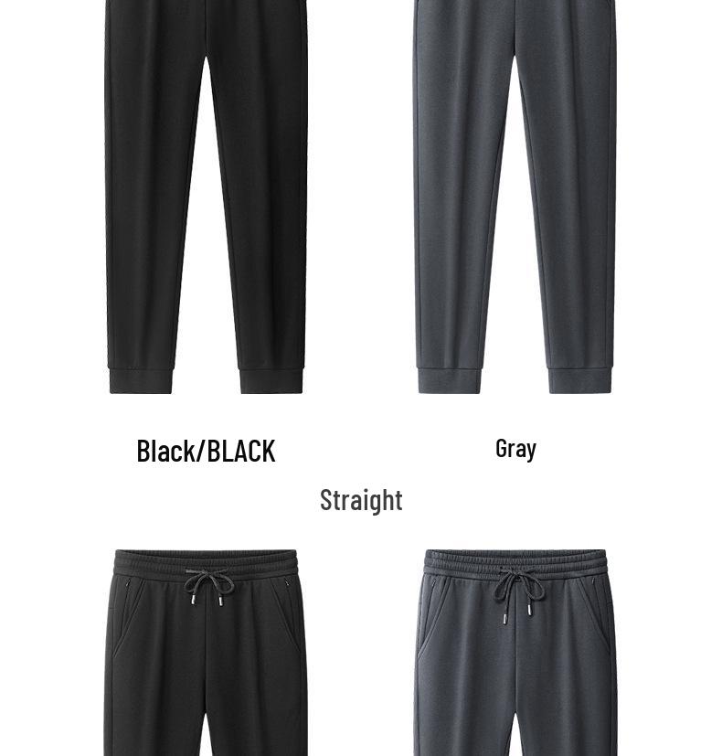 Men's Plus Velvet Thickened Coral Fleece Sweatpants for Autumn/Winter - Large Size Casual Dad Pants