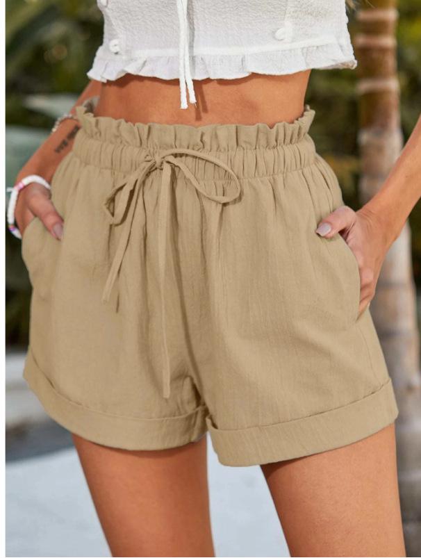 2023 Summer Women's Solid Color Loose Casual Fashion Shorts