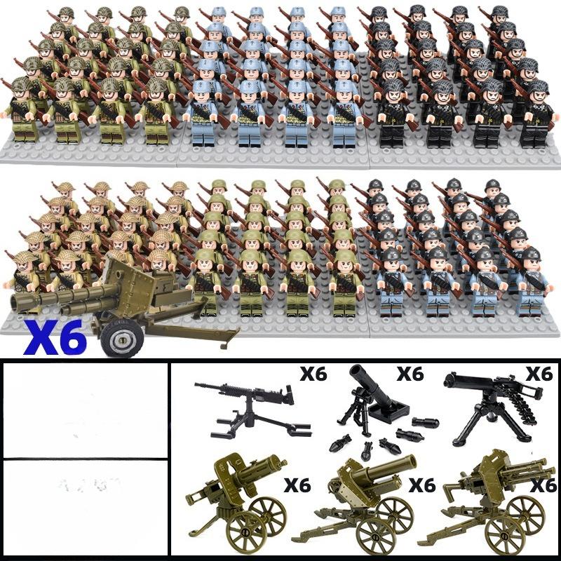 120 Piezas Bloques de Construcción Segunda Guerra Mundial Cuerpo Armada Mini Muñeco Humanoide Regalo de Cumpleaños Juguete Personaje de Dibujos Animados Rompecabezas Bloques de Construcción Ensamblados
