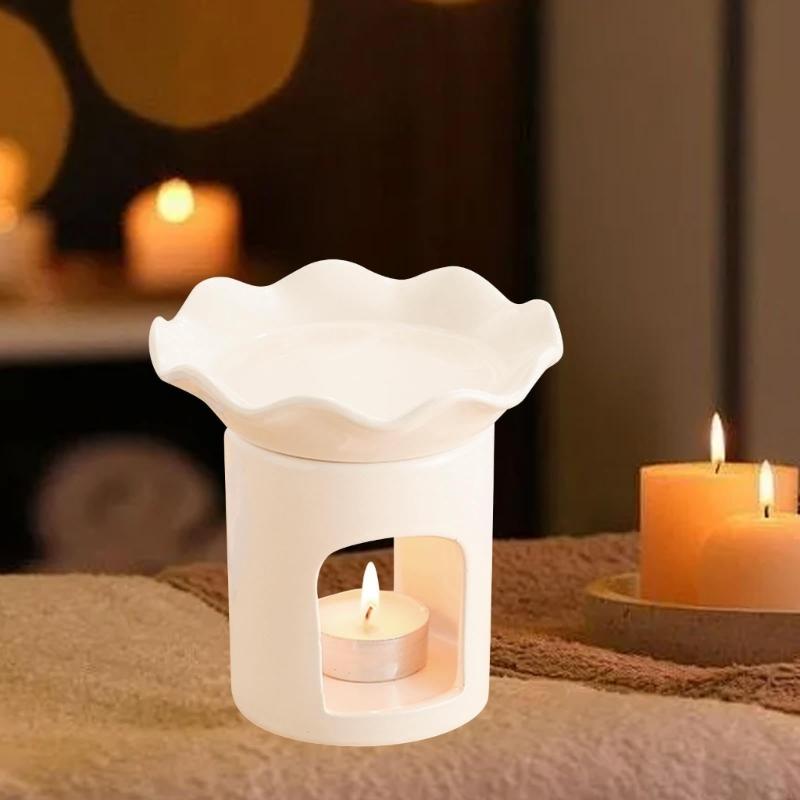 Ceramics Flower Essential Oil Burners Melter Aromatherapies Diffuser Incenses Fragrances for Home and Office Decors