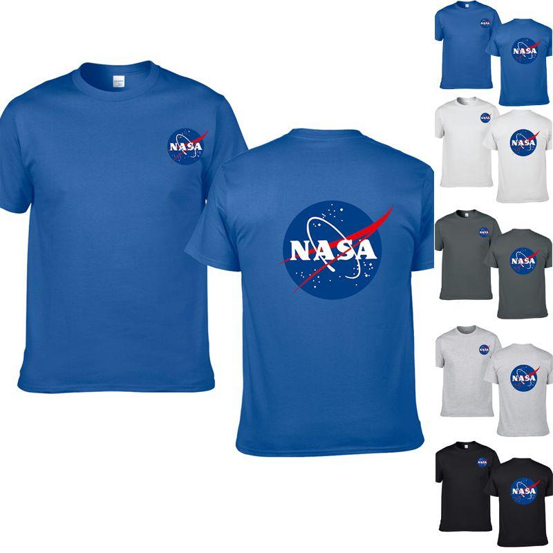 Logo Retro Nasa Vintage Look Space Short Sleeve Mens Cotton Tshirt Tee Tops
