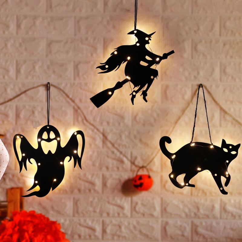 Halloween Decorative Lights, Ghost, Black Cat Atmosphere Lamp, for Living Rooms, Parties, Holidays, Home Decoration