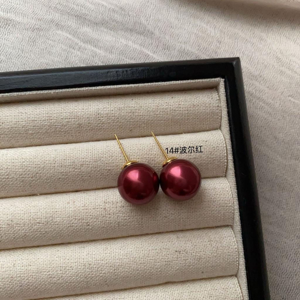 Simple And Sweet Atmosphere Pearl Multi-Color Stud Earrings, Advanced Not Monotonous And Versatile, Simple And Generous Light Luxury Earrings