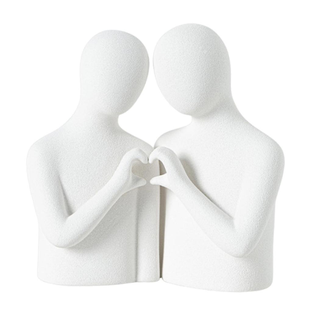 Abstract Couple Statue Romantic Love Sculpture Collection Aesthetic Tabletop Desktop Ornament for Bar Bookshelf
