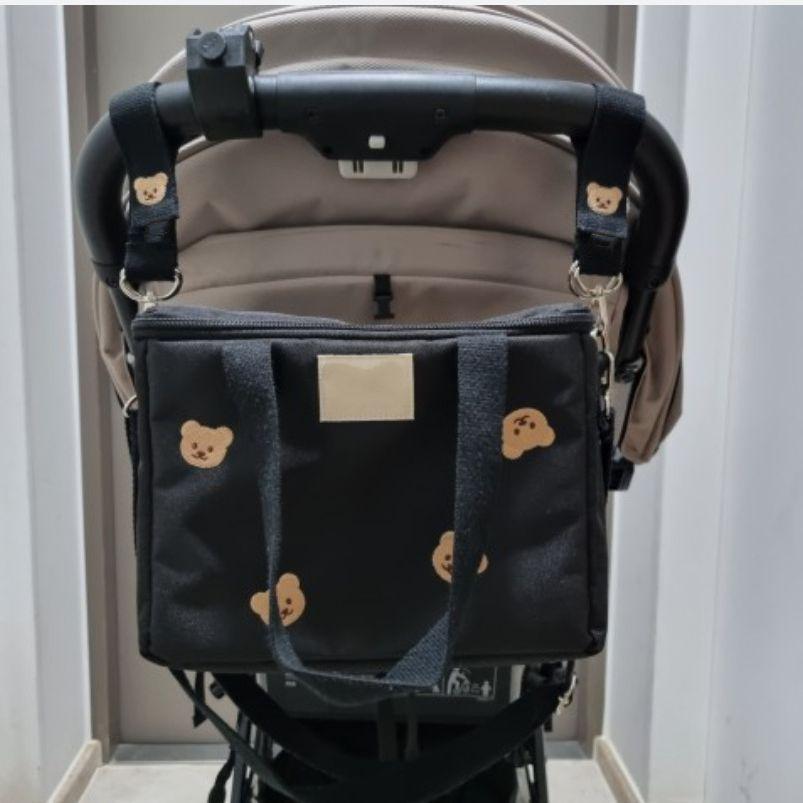 Korean Baby Stroller Hook with Embroidered Bear - Universal Storage Pendant