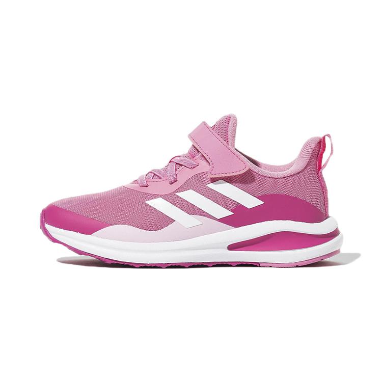 New Adidas Fortarun Elastic Lace Top Strap Anti Slip And Wear Resistant Breathable Low Top Kids' Running Shoes Pink Kids' GZ1827