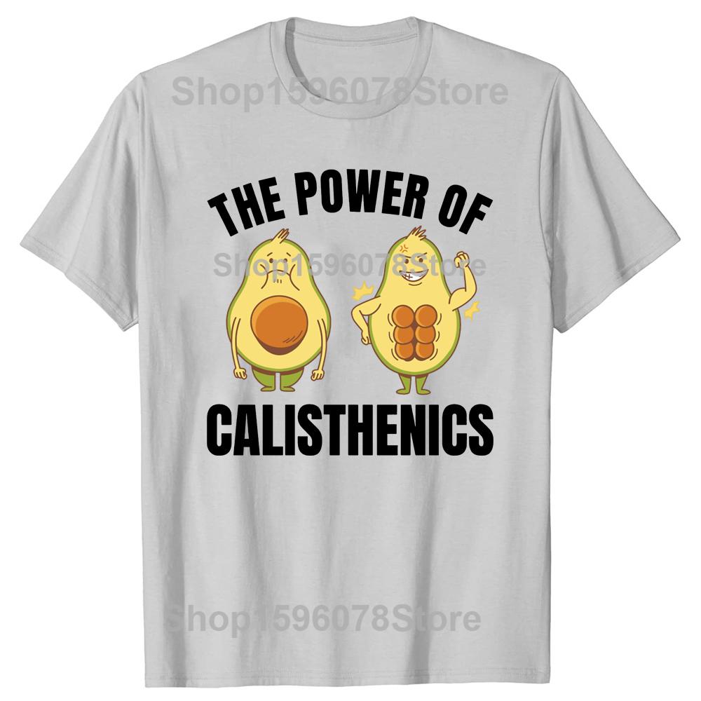 Funny Calisthenics Street Workout Fitness Gym Avocado Classic T Shirts Summer Streetwear Short Sleeve Birthday Gift T-shirt Men