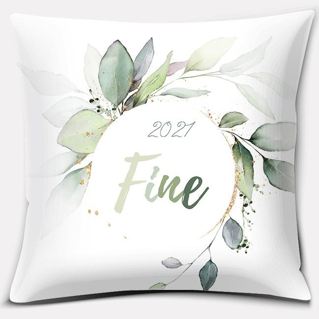 Bean Green Floral Patterns Series Pillow Gift Home Office Decoration Pillow Bedroom Sofa Car Cushion Cover Pillowcase