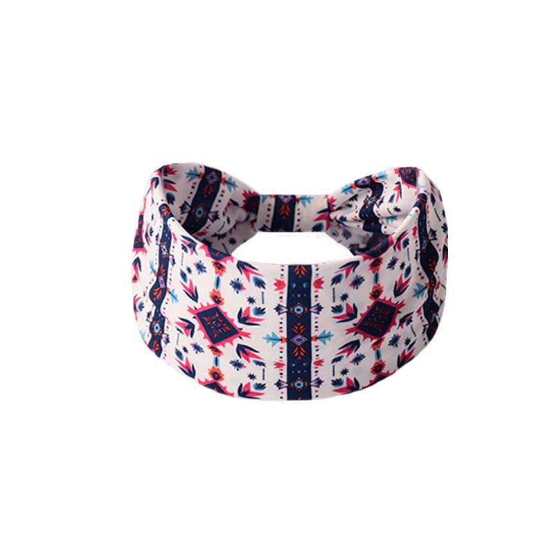 Women's Paisley Sport Yoga Headband - Sweat-Absorbing, Elastic Cotton, Bohemian Style