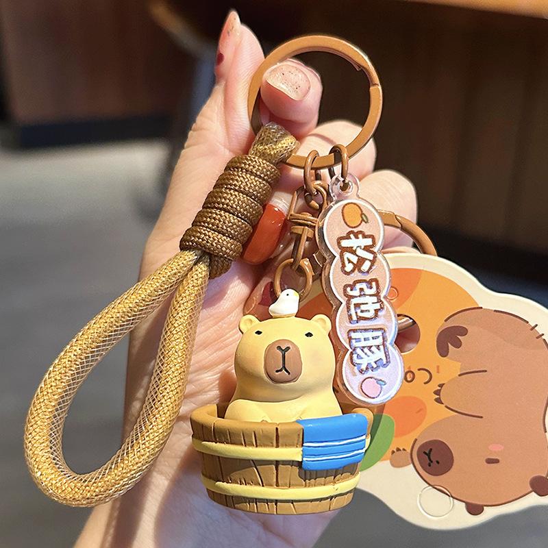Keychain Cute Little Capybara Bag Pendant Women S Fashion Car Key Chain Pendant