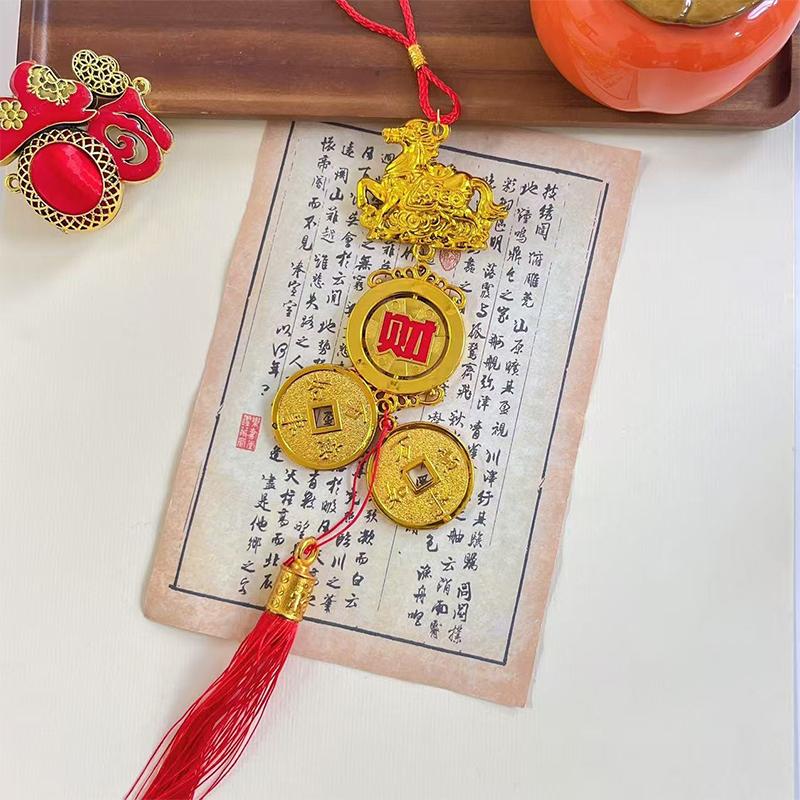 2026 Year Of The Horse Wall Hanging Car Ornament Chinese New Year Red Gold Small Pendant Lucky Decoration Housewarming Gifts