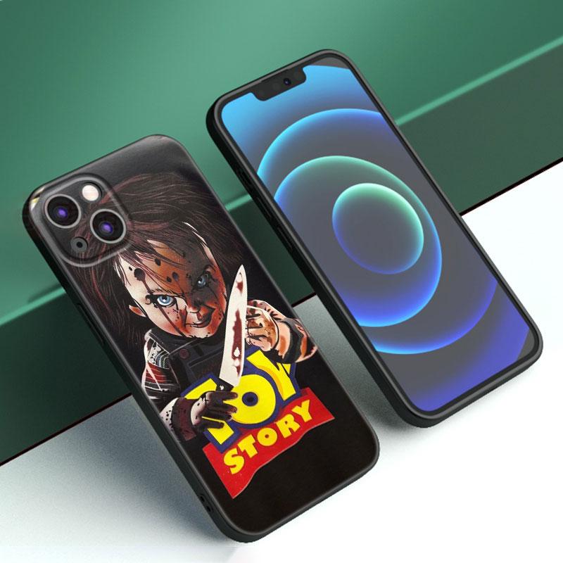 

Чехол для телефона с изображением куклы Чаки из фильма ужасов для Apple iPhone 12 13 Mini 11 14 15 Pro Max 7 8 + X XR XS SE 2020 2022, черный силиконовый чехол iPhone 12 Pro Max