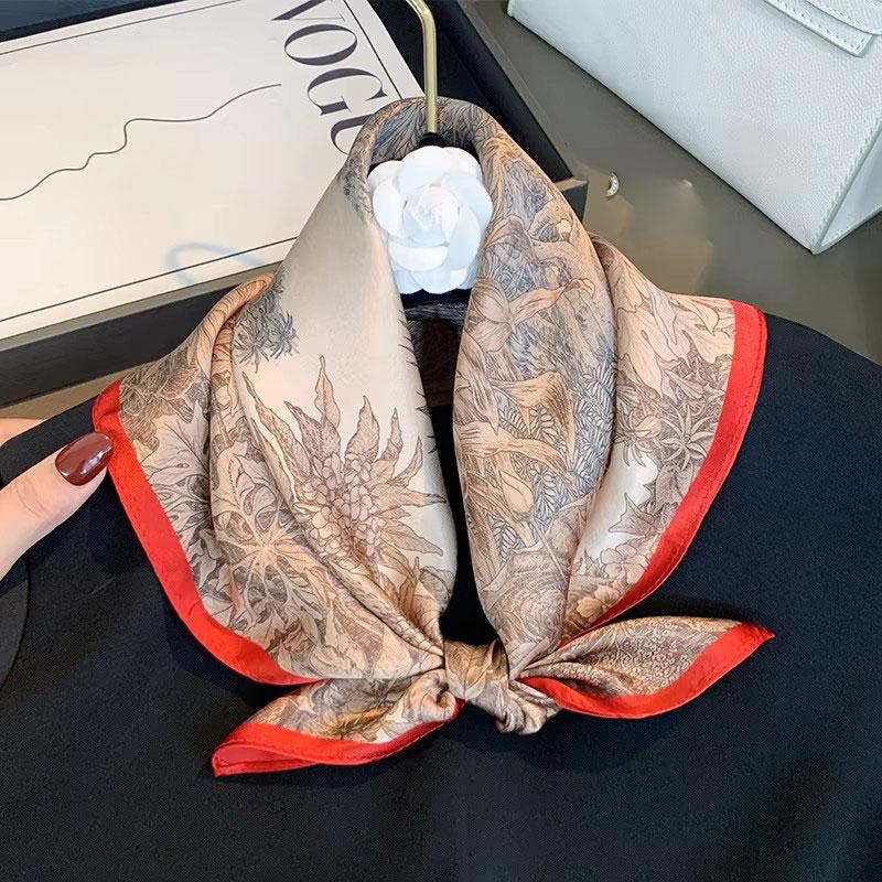 100% Real Silk Scarf Women Square Neck Tie Luxury Shawls Wraps for Ladies Foulard Scarves Pashmina Female Hijab Bandana Bufanda