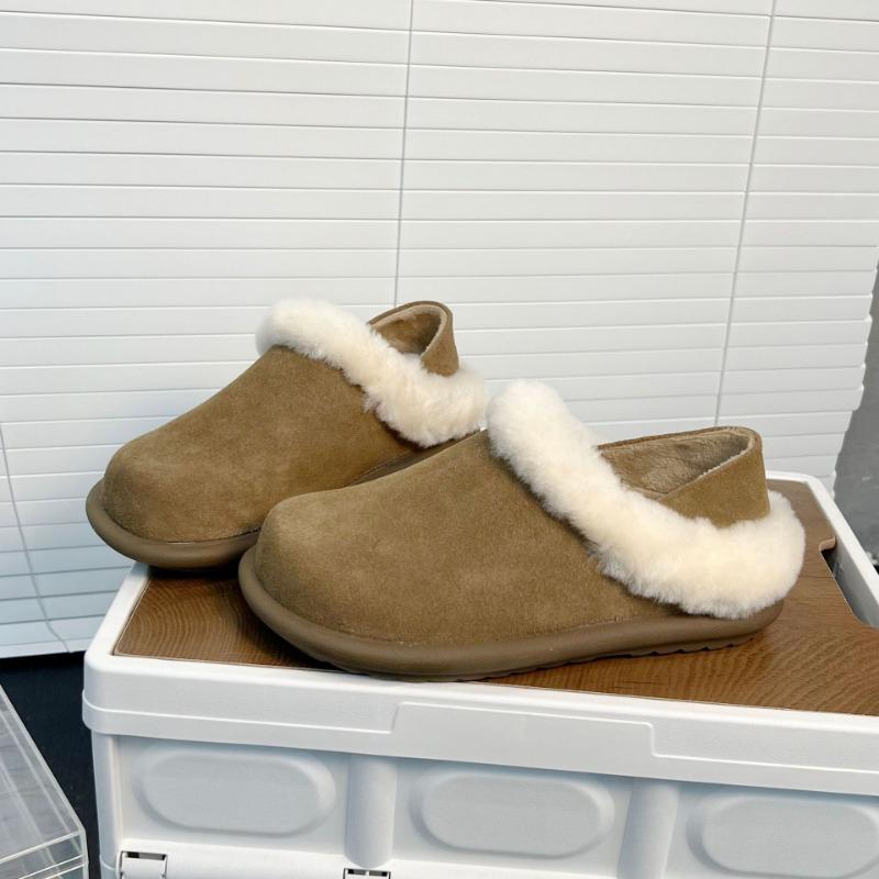 thick-soled matte cowhide velvet two-wear snow boots women's shoes new casual wool soft-soled cotton shoes
