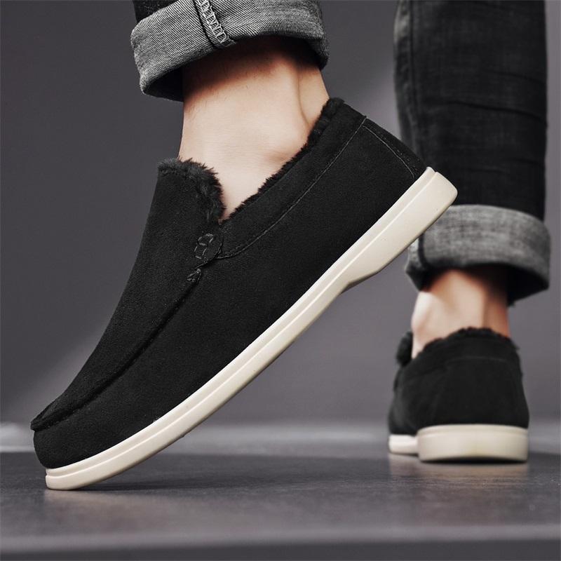 Fur Man Moccasins Large Size 39-48 Penny Loafers Men Casual Shoes Fleece-Lined Slip On Men's Flats Plush Male Driving Shoes 2026