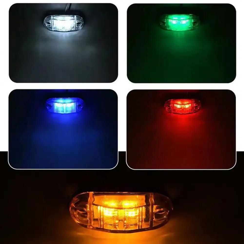1/2/4Pcs 12V / 24V LED Side Marker Lights Car External Lights Warning Tail Light Auto Trailer Truck Lorry Lamps White Color