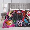 FNF Bad Time Trio Friday Night Funkin Blanket  Picnic Flannel Throw Blanket For Couch Chair Warm Soft Design Quality Bedspread