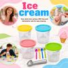 Set of 4 Storage Cups Compatible with Ninja Creami NC500 NC501 NC700 701-800ml Capacity Includes Four Plastic Spoons and One Aluminum Ice Cream Scoop