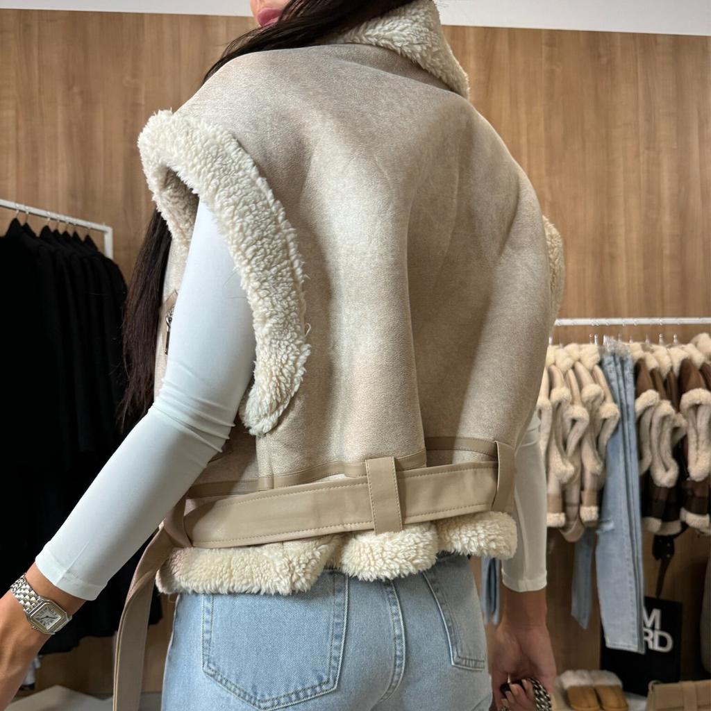 Women Winter Faux Suede Vest Sleeveless Zipper Up Fleece Sherpa Lined Jacket Fashion Solid Color Casual Outerwear Coat!