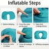 Inflatable U-Shaped Neck Pillow – Self-Inflating, Flocking Skin-Friendly for Office, Camping, Hiking, Car Nap & Travel