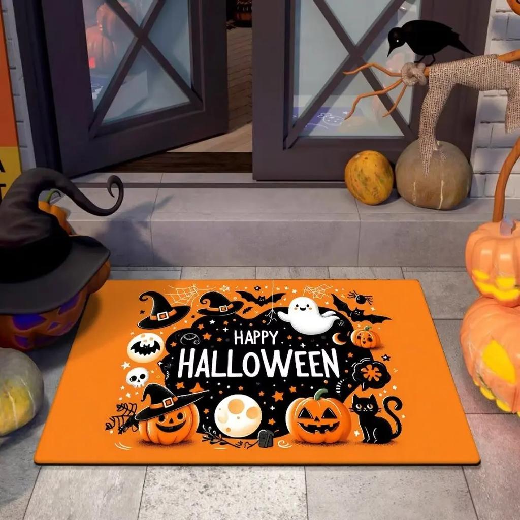 1Pc Halloween Horror Night Door Mat Creative Door Mat Photo Props Home Door Decoration Front Door Welcome Mat Living Room Carpet