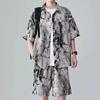 Men's Ice Silk Casual Sports Suit: Stylish Summer Two-Piece Set with Short Sleeve T-Shirt and Shorts