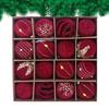 Christmas Balls Ornaments 16 Pieces Seasonal Decor Christmas Tree Flocking Ball Decor For Fireplace Window Door Wall Living Room