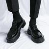 Men's business dress leather shoes Men's British style loafers Glossy one-pedal big head shoes Platform casual shoes