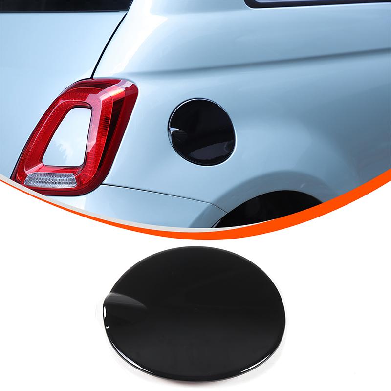 

ABS Carbon Fiber/Black Exterior Car Fuel Tank Cap Decorative Trim Cover Sticker For Fiat 500 2016-2026 For Abarth 595 2012-2019