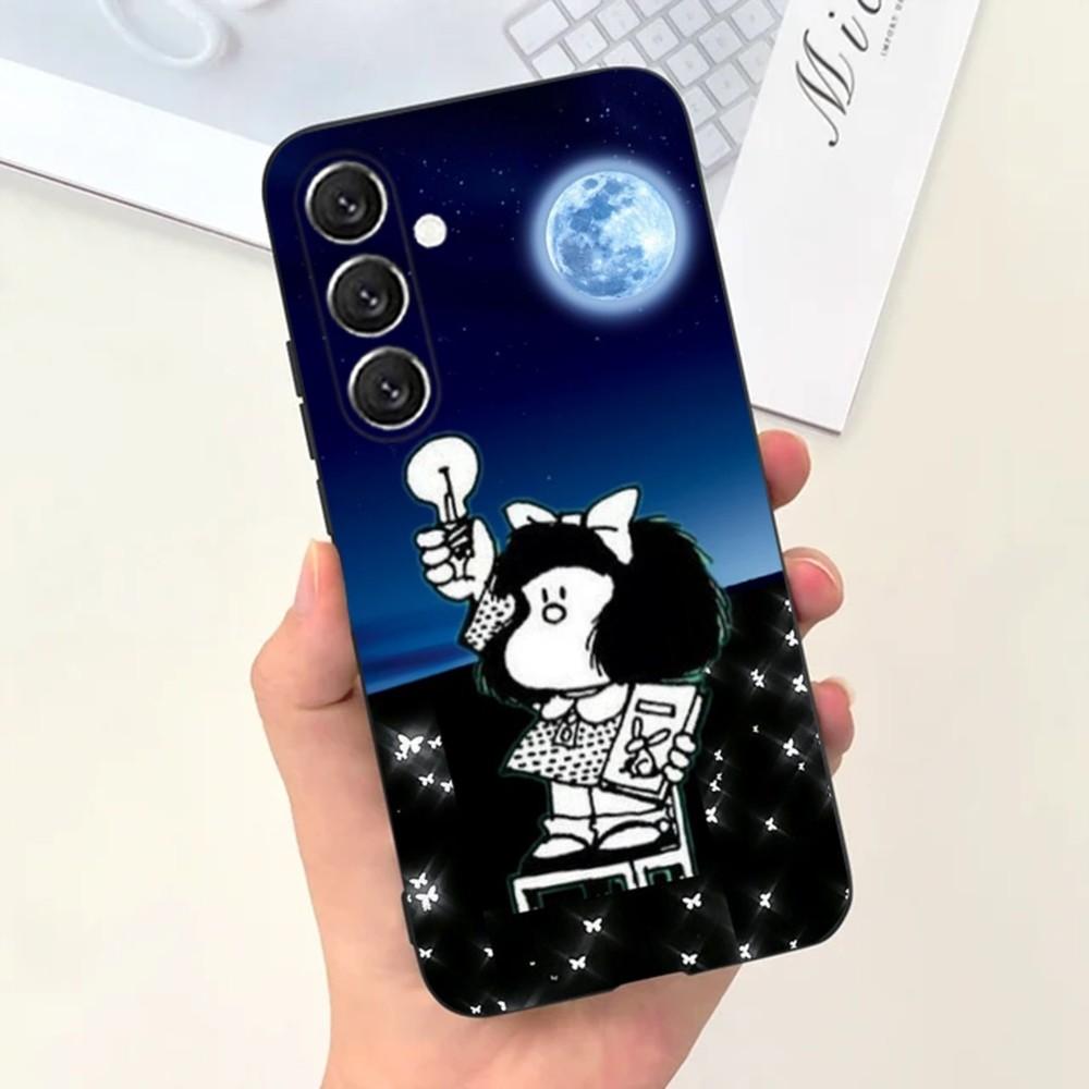 Anime M-Mafalda Phone Case For Samsung S25,S24,S21,S22,S23,S30,Ultra,S20,Plus,Fe,Lite,Note,10,9,5G Black Cover